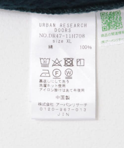 URBAN RESEARCH DOORS / アーバンリサーチ ドアーズ スウェット | 裏起毛プルオーバーフーディー | 詳細10