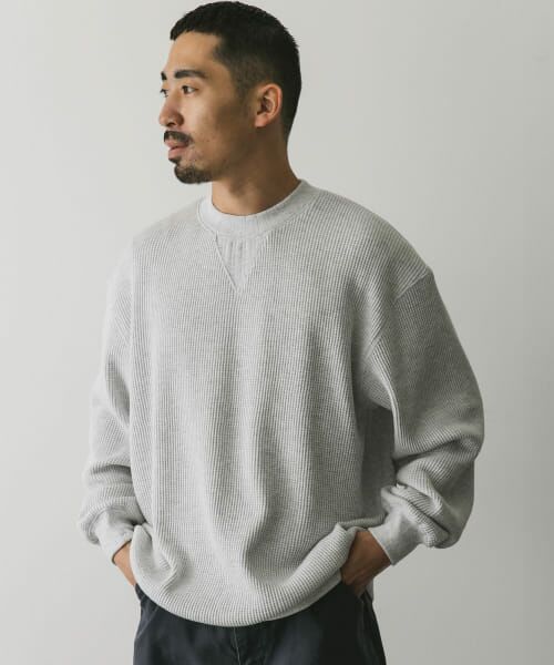 URBAN RESEARCH DOORS / アーバンリサーチ ドアーズ Tシャツ | 『XLサイズ/WEB限定』『UR TECH』裏起毛ワッフルロングスリーブTシャツ | 詳細8