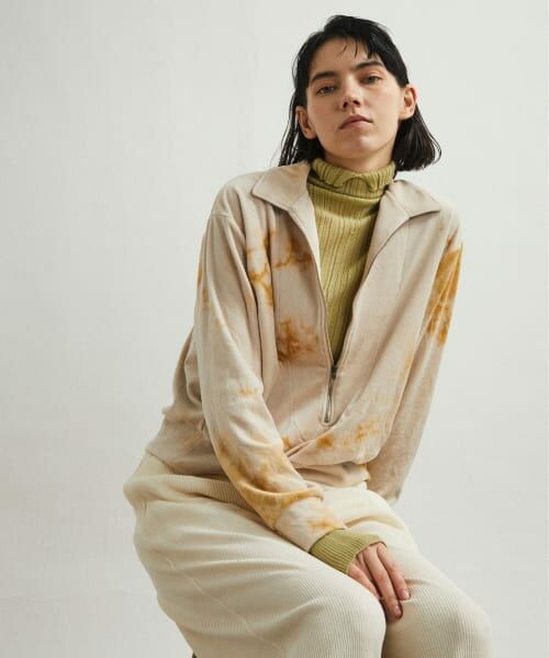 URBAN RESEARCH DOORS / アーバンリサーチ ドアーズ Tシャツ | unfil　tie-dyed velour zip polo | 詳細2