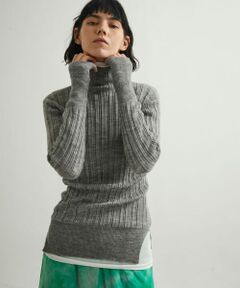 unfil　baby alpaca  ribbed-knit