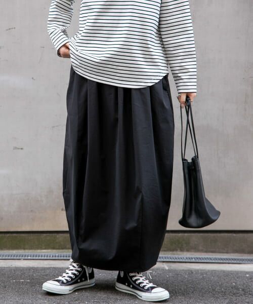 URBAN RESEARCH DOORS/アーバンリサーチ ドアーズ FORK & SPOON コクーンスカート BLACK 1 URBAN RESEARCH DOORS/アーバンリサーチ ドアーズ FORK & SPOON コクーンスカート BLACK 1