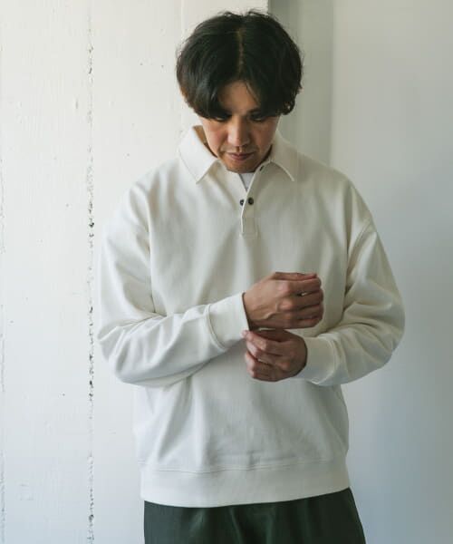URBAN RESEARCH DOORS/アーバンリサーチ ドアーズ 裏毛スウェットポロプルオーバー OFF L URBAN RESEARCH DOORS/アーバンリサーチ ドアーズ 裏毛スウェットポロプルオーバー OFF L