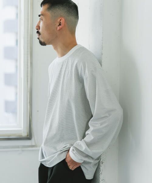 URBAN RESEARCH DOORS/アーバンリサーチ ドアーズ 『吸水速乾/イージーケア/接触冷感』クイックドライ ロングスリーブ Tシャツ WHTxBLK L URBAN RESEARCH DOORS/アーバンリサーチ ドアーズ 『吸水速乾/イージーケア/接触冷感』クイックドライ ロングスリーブ Tシャツ WHTxBLK L