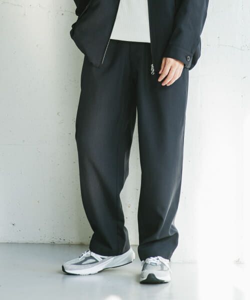 URBAN RESEARCH DOORS/アーバンリサーチ ドアーズ 『吸水速乾』セオアルファワイドテーパードトラウザー NAVY L URBAN RESEARCH DOORS/アーバンリサーチ ドアーズ 『吸水速乾』セオアルファワイドテーパードトラウザー NAVY L