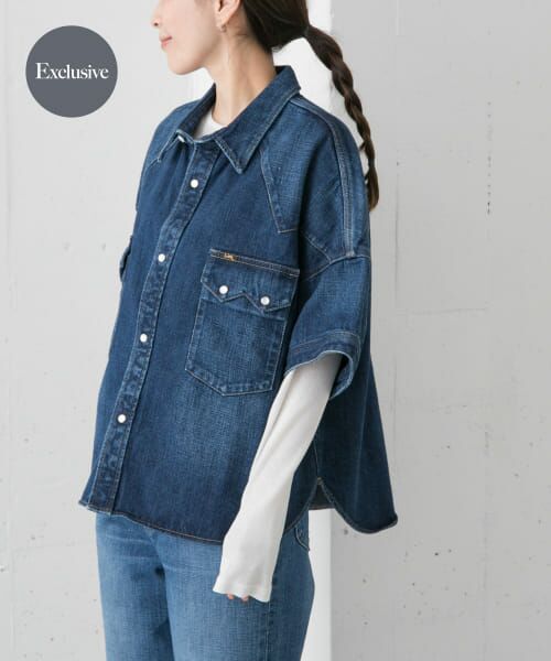 URBAN RESEARCH DOORS/アーバンリサーチ ドアーズ 『別注』Lee101×DOORS SHORT SHIRTS DARK USED FREE URBAN RESEARCH DOORS/アーバンリサーチ ドアーズ 『別注』Lee101×DOORS SHORT SHIRTS DARK USED FREE