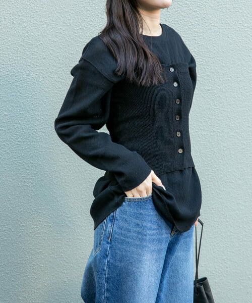 URBAN RESEARCH DOORS/アーバンリサーチ ドアーズ FORK & SPOON ニットビスチェ BLACK 1 URBAN RESEARCH DOORS/アーバンリサーチ ドアーズ FORK & SPOON ニットビスチェ BLACK 1
