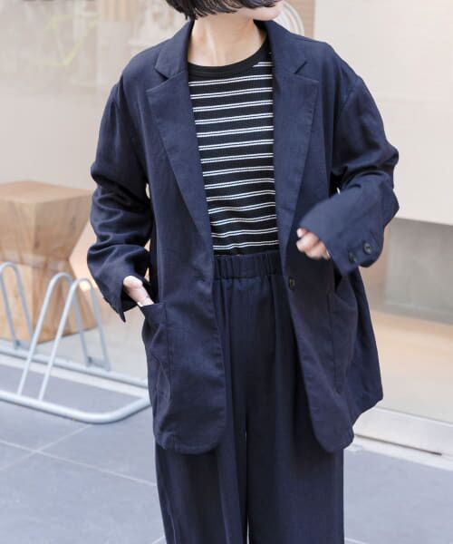 URBAN RESEARCH DOORS/アーバンリサーチ ドアーズ FORK & SPOON ヘンプ混テーラードジャケット NAVY 1 URBAN RESEARCH DOORS/アーバンリサーチ ドアーズ FORK & SPOON ヘンプ混テーラードジャケット NAVY 1