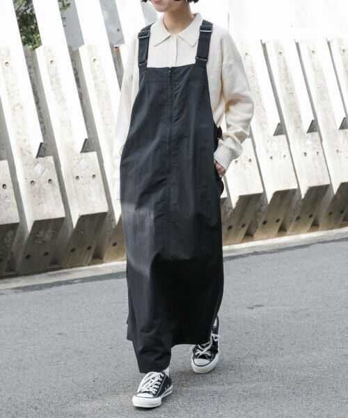 URBAN RESEARCH DOORS/アーバンリサーチ ドアーズ FORK & SPOON ナイロンサスペンダーワンピース BLACK 1 URBAN RESEARCH DOORS/アーバンリサーチ ドアーズ FORK & SPOON ナイロンサスペンダーワンピース BLACK 1