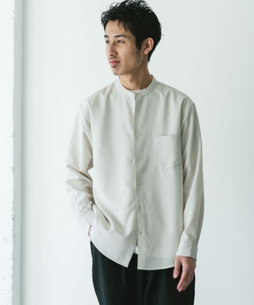 URBAN RESEARCH DOORS/アーバンリサーチ ドアーズ 『WEB/一部店舗限定サイズ』『吸水速乾』セオアルファバンドカラーロングスリーブシャツ OFF L URBAN RESEARCH DOORS/アーバンリサーチ ドアーズ 『WEB/一部店舗限定サイズ』『吸水速乾』セオアルファバンドカラーロングスリーブシャツ OFF L