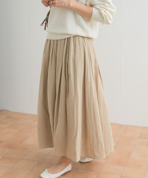 URBAN RESEARCH DOORS/アーバンリサーチ ドアーズ ダブルガーゼボリュームスカート BEIGE M URBAN RESEARCH DOORS/アーバンリサーチ ドアーズ ダブルガーゼボリュームスカート BEIGE M