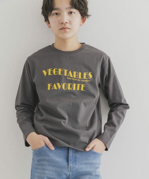 URBAN RESEARCH DOORS/アーバンリサーチ ドアーズ 『WEB/一部店舗限定サイズ』ロゴプリントロングTシャツ(KIDS) CHARCOAL 105 URBAN RESEARCH DOORS/アーバンリサーチ ドアーズ 『WEB/一部店舗限定サイズ』ロゴプリントロングTシャツ(KIDS) CHARCOAL 105