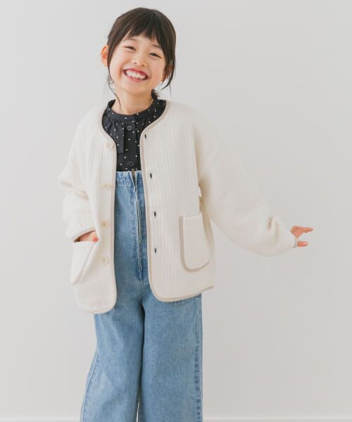 URBAN RESEARCH DOORS/アーバンリサーチ ドアーズ 『親子リンク』キルトノーカラージャケット(KIDS) IVORY 105 URBAN RESEARCH DOORS/アーバンリサーチ ドアーズ 『親子リンク』キルトノーカラージャケット(KIDS) IVORY 105