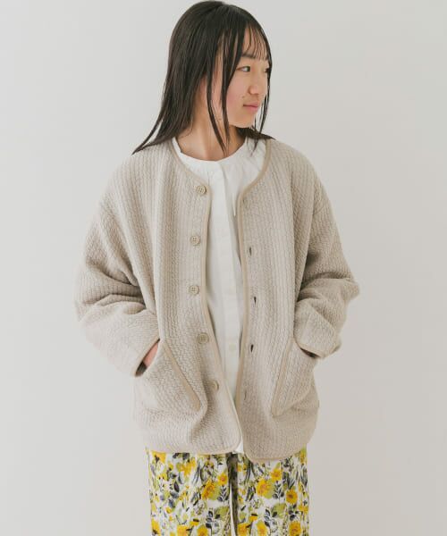 URBAN RESEARCH DOORS/アーバンリサーチ ドアーズ 『親子リンク』『WEB/一部店舗限定』キルトノーカラージャケット(KIDS) GREIGE 150 URBAN RESEARCH DOORS/アーバンリサーチ ドアーズ 『親子リンク』『WEB/一部店舗限定』キルトノーカラージャケット(KIDS) GREIGE 150