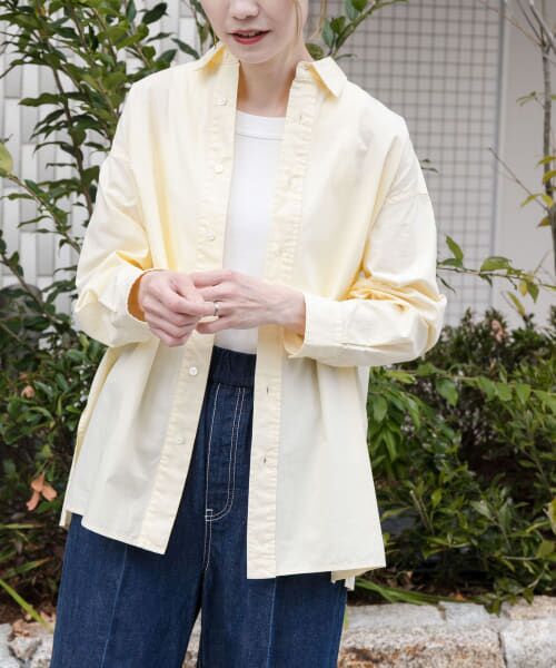 URBAN RESEARCH DOORS/アーバンリサーチ ドアーズ FORK & SPOON ガーメントダイロングスリーブシャツ YELLOW 1 URBAN RESEARCH DOORS/アーバンリサーチ ドアーズ FORK & SPOON ガーメントダイロングスリーブシャツ YELLOW 1