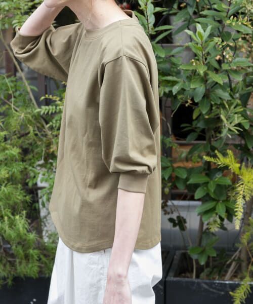 URBAN RESEARCH DOORS/アーバンリサーチ ドアーズ FORK & SPOON ハイツイストコットンギャザースリーブTシャツ BEIGE 1 URBAN RESEARCH DOORS/アーバンリサーチ ドアーズ FORK & SPOON ハイツイストコットンギャザースリーブTシャツ BEIGE 1