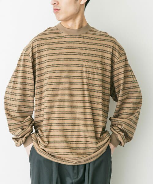 URBAN RESEARCH DOORS/アーバンリサーチ ドアーズ ENDS and MEANS Pocket Long-Sleeve Tee(Striped) Brown ST XL URBAN RESEARCH DOORS/アーバンリサーチ ドアーズ ENDS and MEANS Pocket Long-Sleeve Tee(Striped) Brown ST XL