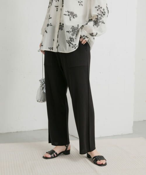 URBAN RESEARCH DOORS/アーバンリサーチ ドアーズ リネン混ニットパンツ BLACK M URBAN RESEARCH DOORS/アーバンリサーチ ドアーズ リネン混ニットパンツ BLACK M