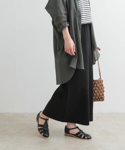 URBAN RESEARCH DOORS/アーバンリサーチ ドアーズ リネン混ニットストレートスカート BLACK M URBAN RESEARCH DOORS/アーバンリサーチ ドアーズ リネン混ニットストレートスカート BLACK M