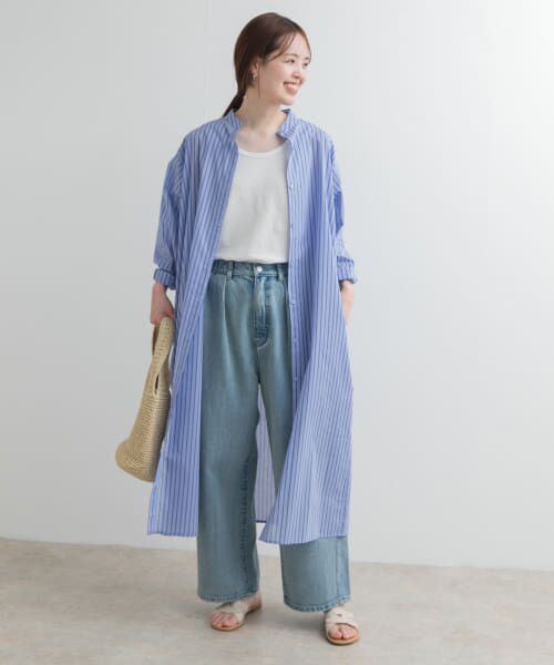 URBAN RESEARCH DOORS/アーバンリサーチ ドアーズ カラーストライプシャツワンピース BLUE M URBAN RESEARCH DOORS/アーバンリサーチ ドアーズ カラーストライプシャツワンピース BLUE M