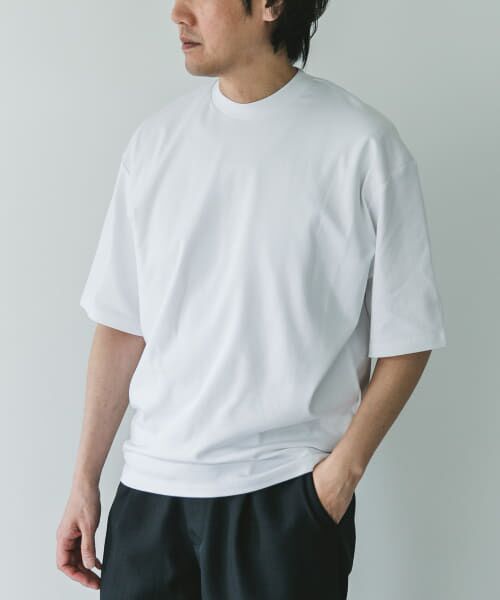 URBAN RESEARCH DOORS/アーバンリサーチ ドアーズ 『UR TECH』防汚ワイドテーパードTシャツ WHITE M URBAN RESEARCH DOORS/アーバンリサーチ ドアーズ 『UR TECH』防汚ワイドテーパードTシャツ WHITE M