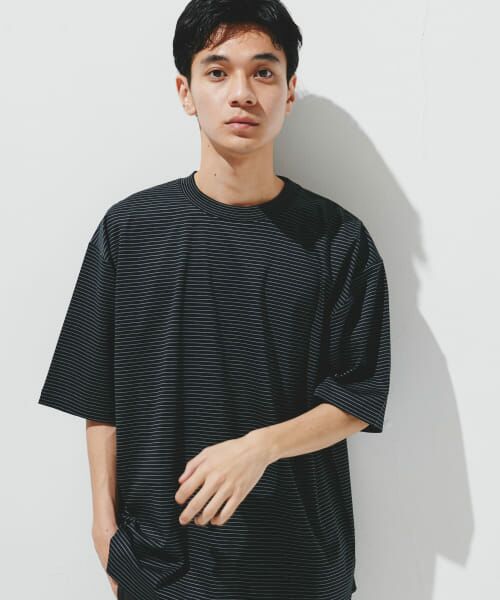 URBAN RESEARCH DOORS/アーバンリサーチ ドアーズ 『UR TECH』サマシェア クルーネックTシャツ BLACK×GRY XL URBAN RESEARCH DOORS/アーバンリサーチ ドアーズ 『UR TECH』サマシェア クルーネックTシャツ BLACK×GRY XL