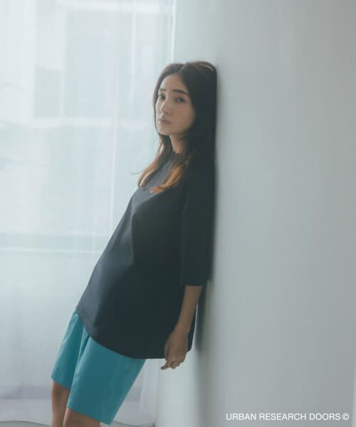 URBAN RESEARCH DOORS/アーバンリサーチ ドアーズ 『仁村紗和さん着用』『UR TECH』サマシェア ドロストTシャツ BLACK L URBAN RESEARCH DOORS/アーバンリサーチ ドアーズ 『仁村紗和さん着用』『UR TECH』サマシェア ドロストTシャツ BLACK L