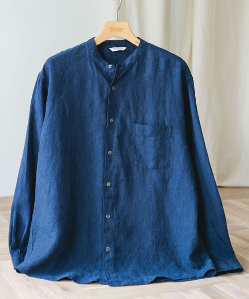 URBAN RESEARCH DOORS/アーバンリサーチ ドアーズ 『XLサイズ/WEB限定』シルケットリネンバンドカラーロングスリーブシャツ INDIGO L URBAN RESEARCH DOORS/アーバンリサーチ ドアーズ 『XLサイズ/WEB限定』シルケットリネンバンドカラーロングスリーブシャツ INDIGO L