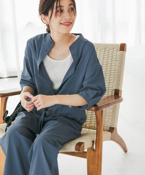 URBAN RESEARCH DOORS/アーバンリサーチ ドアーズ 『仁村紗和さん着用』『UR TECH』サマシェアドロストブラウス BLUE M URBAN RESEARCH DOORS/アーバンリサーチ ドアーズ 『仁村紗和さん着用』『UR TECH』サマシェアドロストブラウス BLUE M