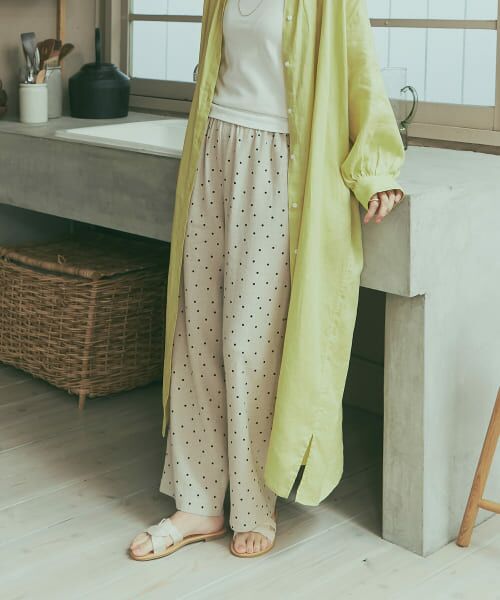 URBAN RESEARCH DOORS/アーバンリサーチ ドアーズ リネンレーヨンドットイージーパンツ NATURAL M URBAN RESEARCH DOORS/アーバンリサーチ ドアーズ リネンレーヨンドットイージーパンツ NATURAL M