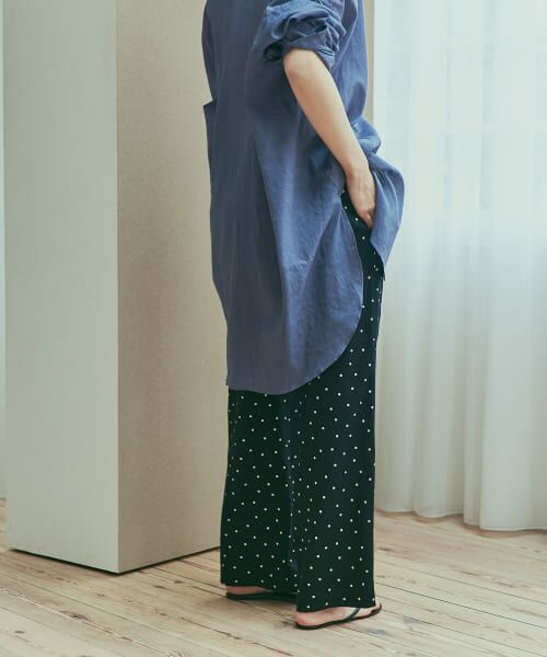 アーバンリサーチドアーズ　DOORS リネンレーヨンドットイージーパンツ　黒 セール】リネンレーヨンドットイージーパンツ（その他パンツ