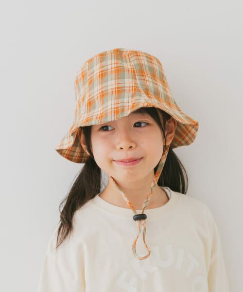 URBAN RESEARCH DOORS/アーバンリサーチ ドアーズ 『親子リンク』コットンツイルパネルハット(KIDS) ORANGE one URBAN RESEARCH DOORS/アーバンリサーチ ドアーズ 『親子リンク』コットンツイルパネルハット(KIDS) ORANGE one