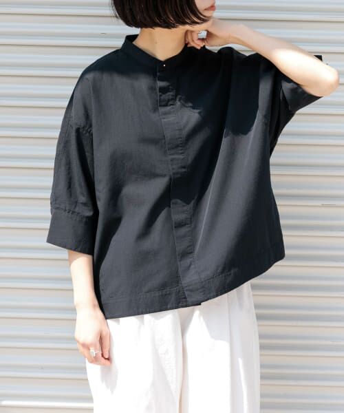 URBAN RESEARCH DOORS/アーバンリサーチ ドアーズ FORK & SPOON ギボシコクーンショートスリーブシャツ BLACK 1 URBAN RESEARCH DOORS/アーバンリサーチ ドアーズ FORK & SPOON ギボシコクーンショートスリーブシャツ BLACK 1
