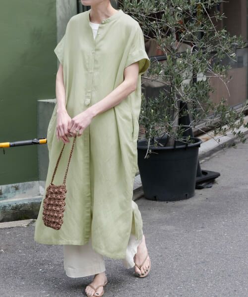 URBAN RESEARCH DOORS/アーバンリサーチ ドアーズ FORK & SPOON リネンレーヨンシャツワンピース LIGHTGREEN 1 URBAN RESEARCH DOORS/アーバンリサーチ ドアーズ FORK & SPOON リネンレーヨンシャツワンピース LIGHTGREEN 1
