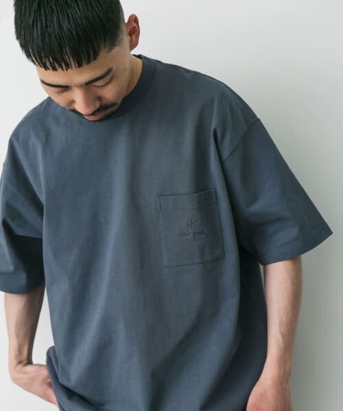 snow peak Land ポケット フード Tシャツ 3colors snow peak tシャツ Heavy Cotton Border T-Shirt ボーダーT