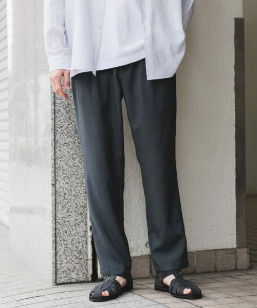 URBAN RESEARCH DOORS/アーバンリサーチ ドアーズ リネンライクイージートラウザー GRAY L URBAN RESEARCH DOORS/アーバンリサーチ ドアーズ リネンライクイージートラウザー GRAY L