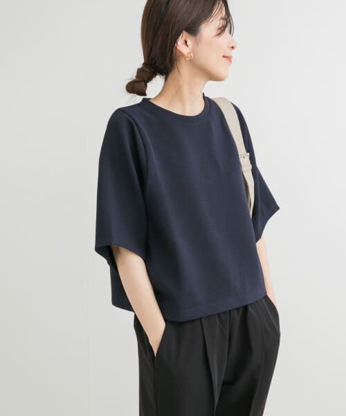 URBAN RESEARCH DOORS/アーバンリサーチ ドアーズ 袖ボリュームクロップドプルオーバー NAVY M URBAN RESEARCH DOORS/アーバンリサーチ ドアーズ 袖ボリュームクロップドプルオーバー NAVY M