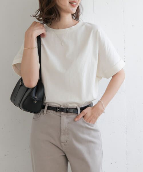 URBAN RESEARCH DOORS/アーバンリサーチ ドアーズ 『UR TECH』コットンロールスリーブプルオーバー OFF WHITE M URBAN RESEARCH DOORS/アーバンリサーチ ドアーズ 『UR TECH』コットンロールスリーブプルオーバー OFF WHITE M