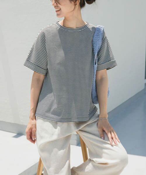 URBAN RESEARCH DOORS / アーバンリサーチ ドアーズ Tシャツ | 『UR TECH』コットンロールスリーブプルオーバー | 詳細1