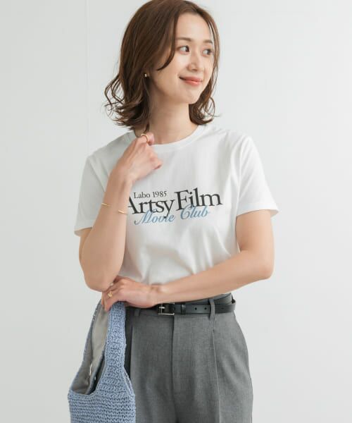 URBAN RESEARCH DOORS/アーバンリサーチ ドアーズ MIXロゴプリントTシャツ OFF×BLUE M URBAN RESEARCH DOORS/アーバンリサーチ ドアーズ MIXロゴプリントTシャツ OFF×BLUE M