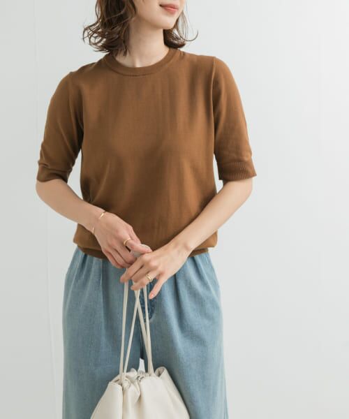 URBAN RESEARCH DOORS / アーバンリサーチ ドアーズ ニット・セーター | 『UR TECH ひやサラクール』コットンハーフスリーブKNIT | 詳細14