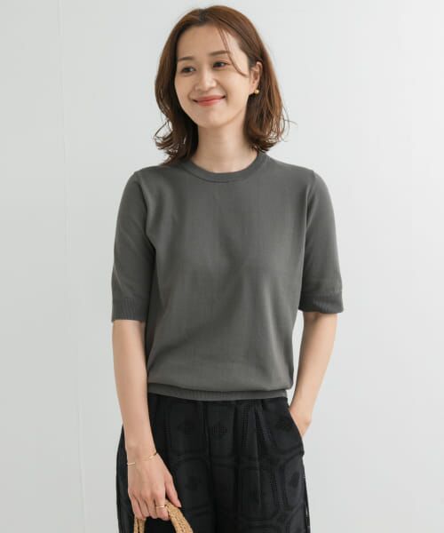 URBAN RESEARCH DOORS / アーバンリサーチ ドアーズ ニット・セーター | 『UR TECH ひやサラクール』コットンハーフスリーブKNIT | 詳細17