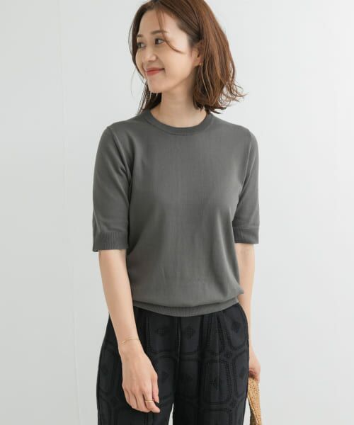 URBAN RESEARCH DOORS / アーバンリサーチ ドアーズ ニット・セーター | 『UR TECH ひやサラクール』コットンハーフスリーブKNIT | 詳細18
