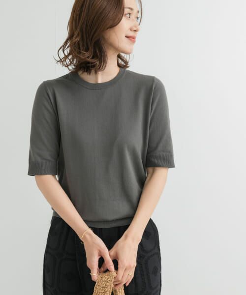 URBAN RESEARCH DOORS / アーバンリサーチ ドアーズ ニット・セーター | 『UR TECH ひやサラクール』コットンハーフスリーブKNIT | 詳細20