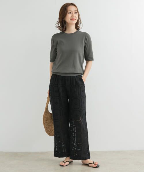 URBAN RESEARCH DOORS / アーバンリサーチ ドアーズ ニット・セーター | 『UR TECH ひやサラクール』コットンハーフスリーブKNIT | 詳細24