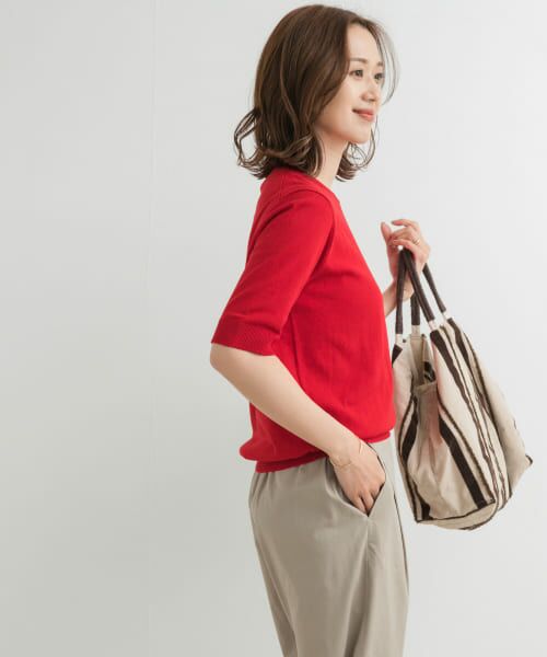 URBAN RESEARCH DOORS / アーバンリサーチ ドアーズ ニット・セーター | 『UR TECH ひやサラクール』コットンハーフスリーブKNIT | 詳細5