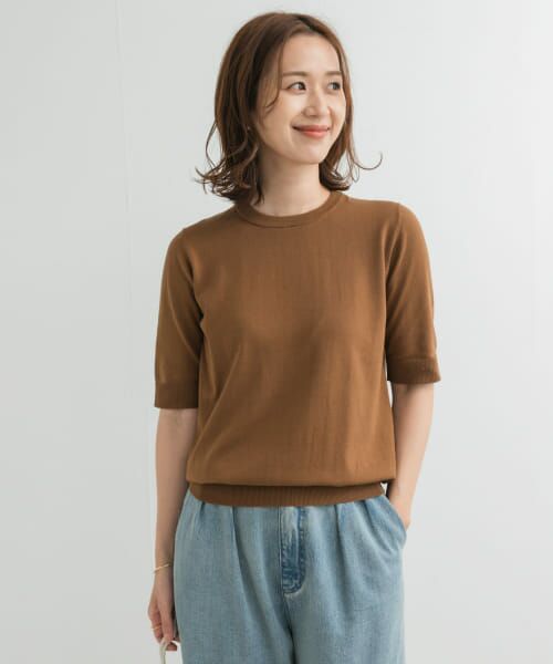 URBAN RESEARCH DOORS / アーバンリサーチ ドアーズ ニット・セーター | 『UR TECH ひやサラクール』コットンハーフスリーブKNIT | 詳細8