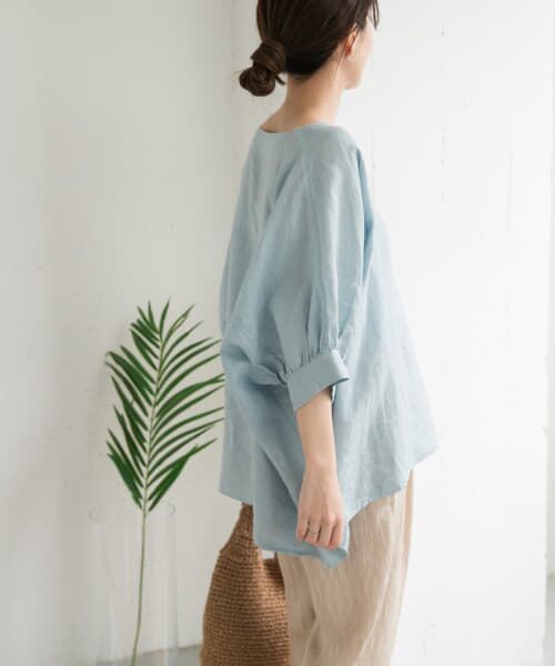 fog linen work Vネックギャザーブラウス 楽天市場】fog linen work（カラーグリーン）（トップス