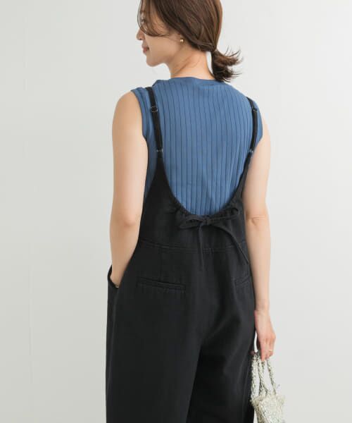 URBAN RESEARCH DOORS｜コットンリネンBACKギャザーサロペット