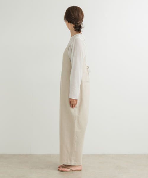 ほぼ新品 Du noirコットンリネンサロペット 大人っぽい 無地 ラフ