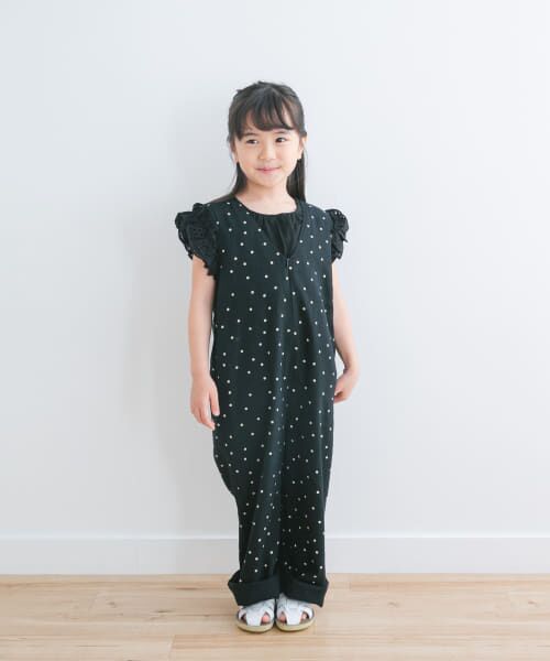 URBAN RESEARCH DOORS/アーバンリサーチ ドアーズ 『親子リンク』リネンレーヨンドットオールインワン(KIDS) BLACK 135 URBAN RESEARCH DOORS/アーバンリサーチ ドアーズ 『親子リンク』リネンレーヨンドットオールインワン(KIDS) BLACK 135